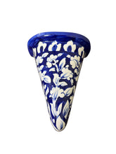 Blue Pottery Cone Shaped Wall Planter