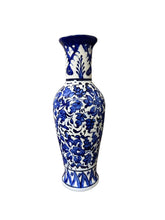 Handcrafted Blue Pottery Long Vase