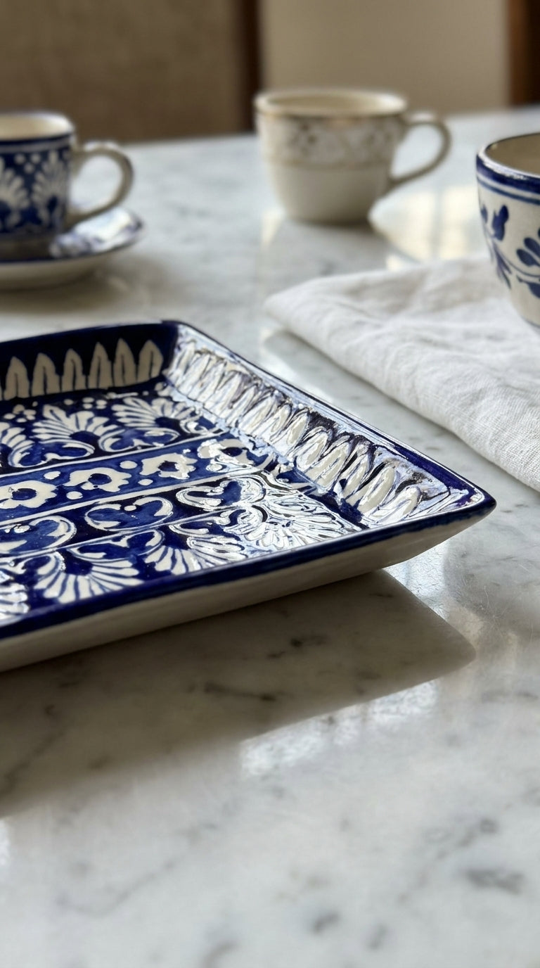 Blue Pottery Square Platter