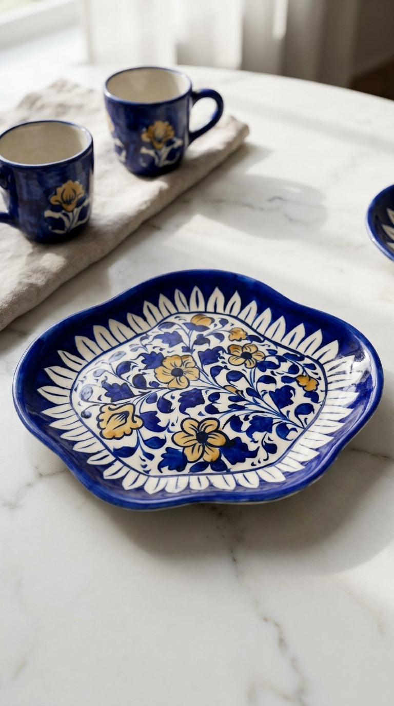 Blue Pottery Decorative Plate