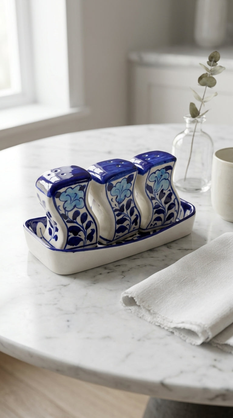 Blue Pottery Shaker Sets