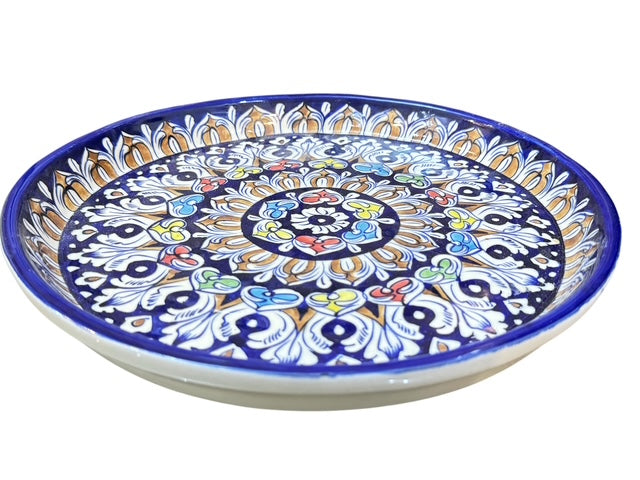 Multicolor Blue Pottery Deep Platter
