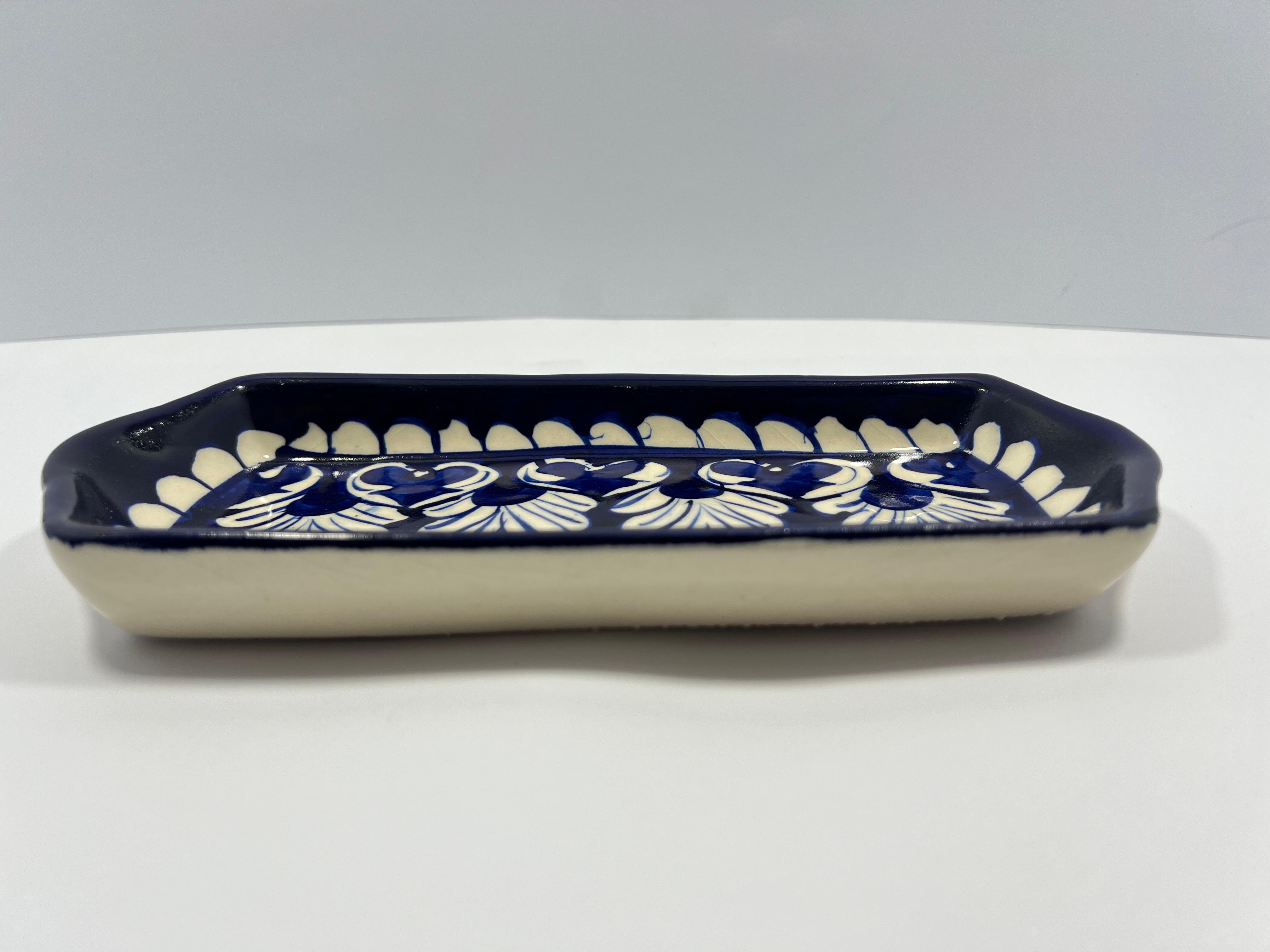 Blue Pottery Rectangular Serving Piece