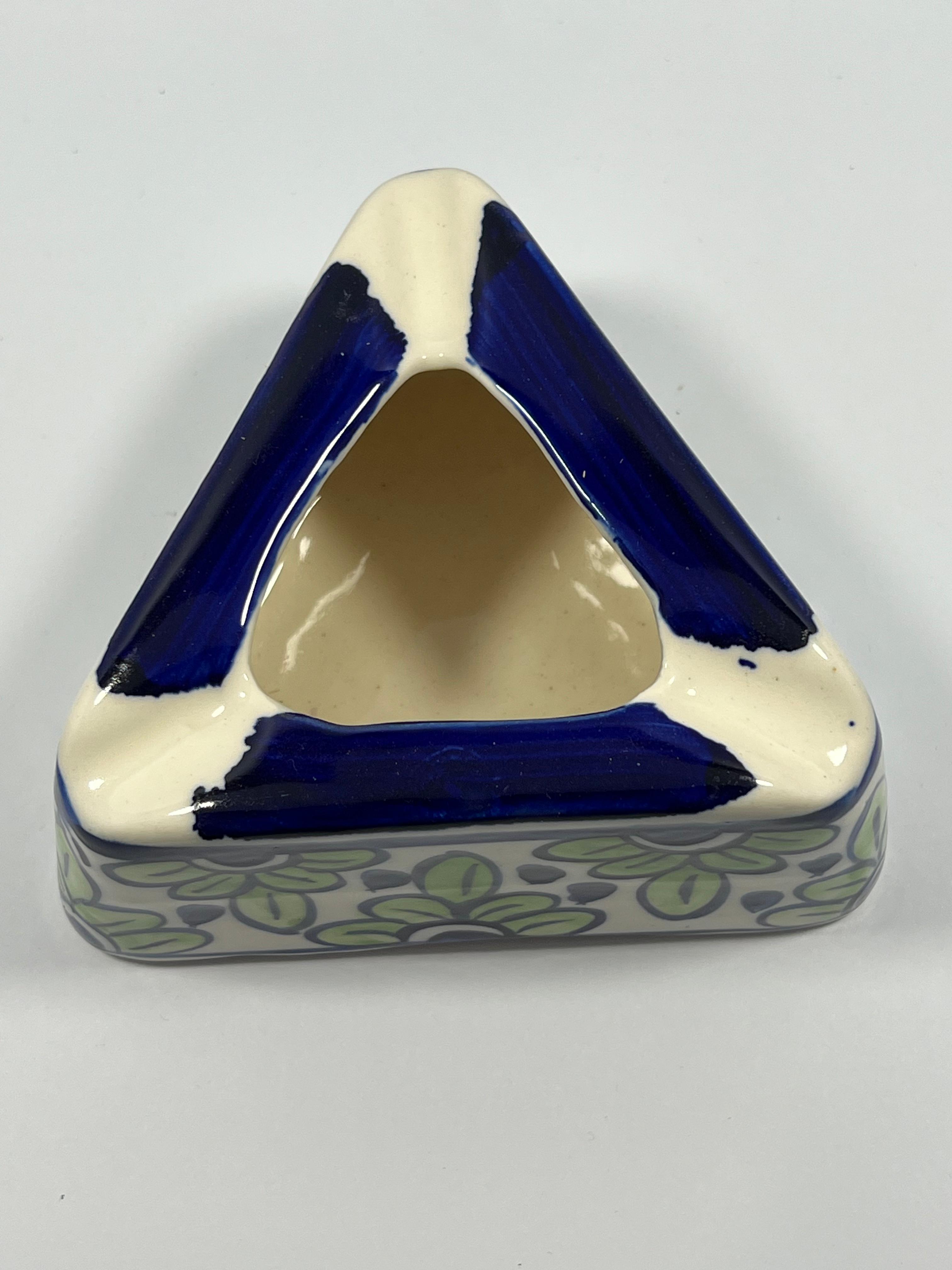 Triangle Ashtray (Blue Pottery)