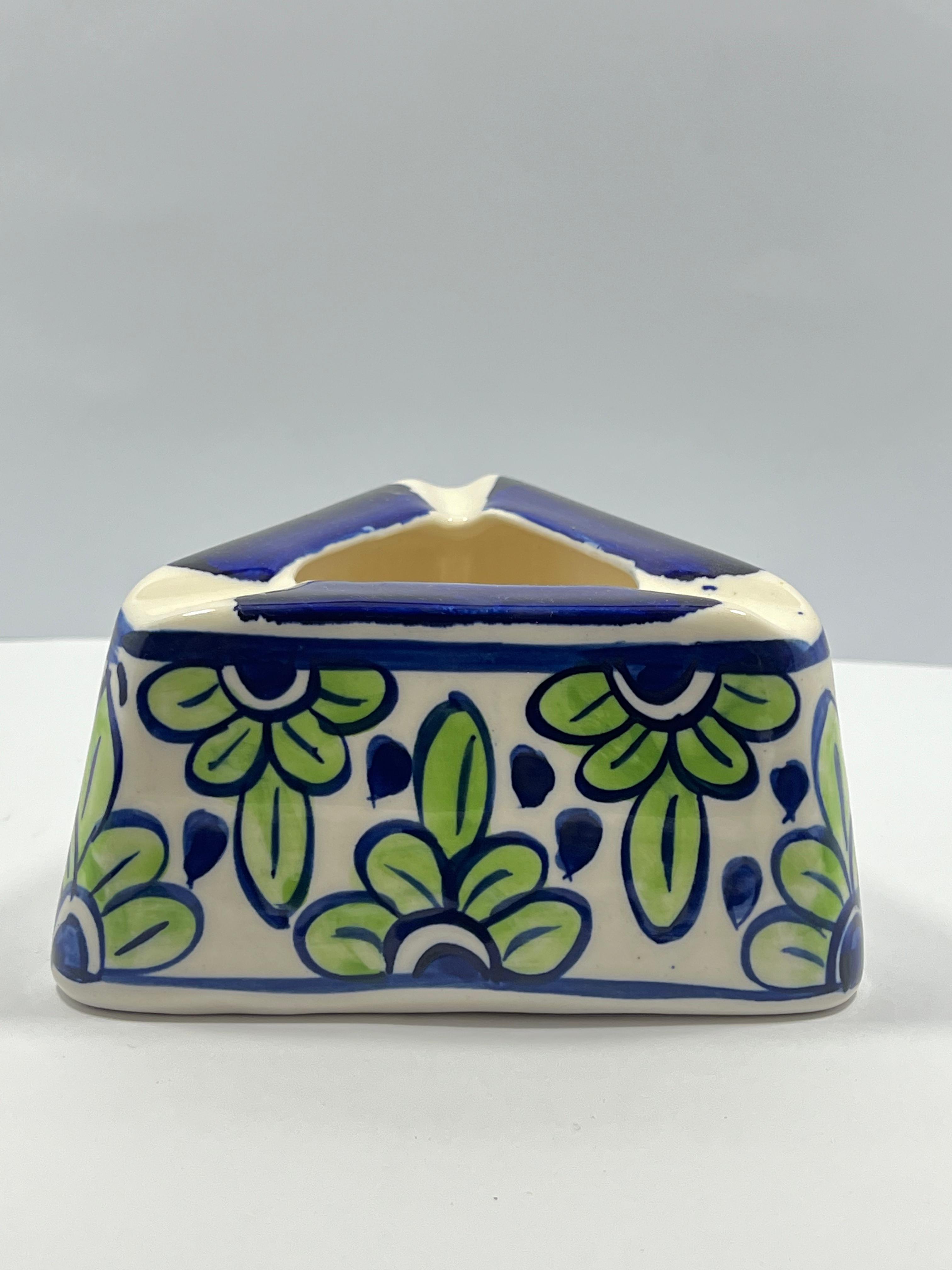 Triangle Ashtray (Blue Pottery)