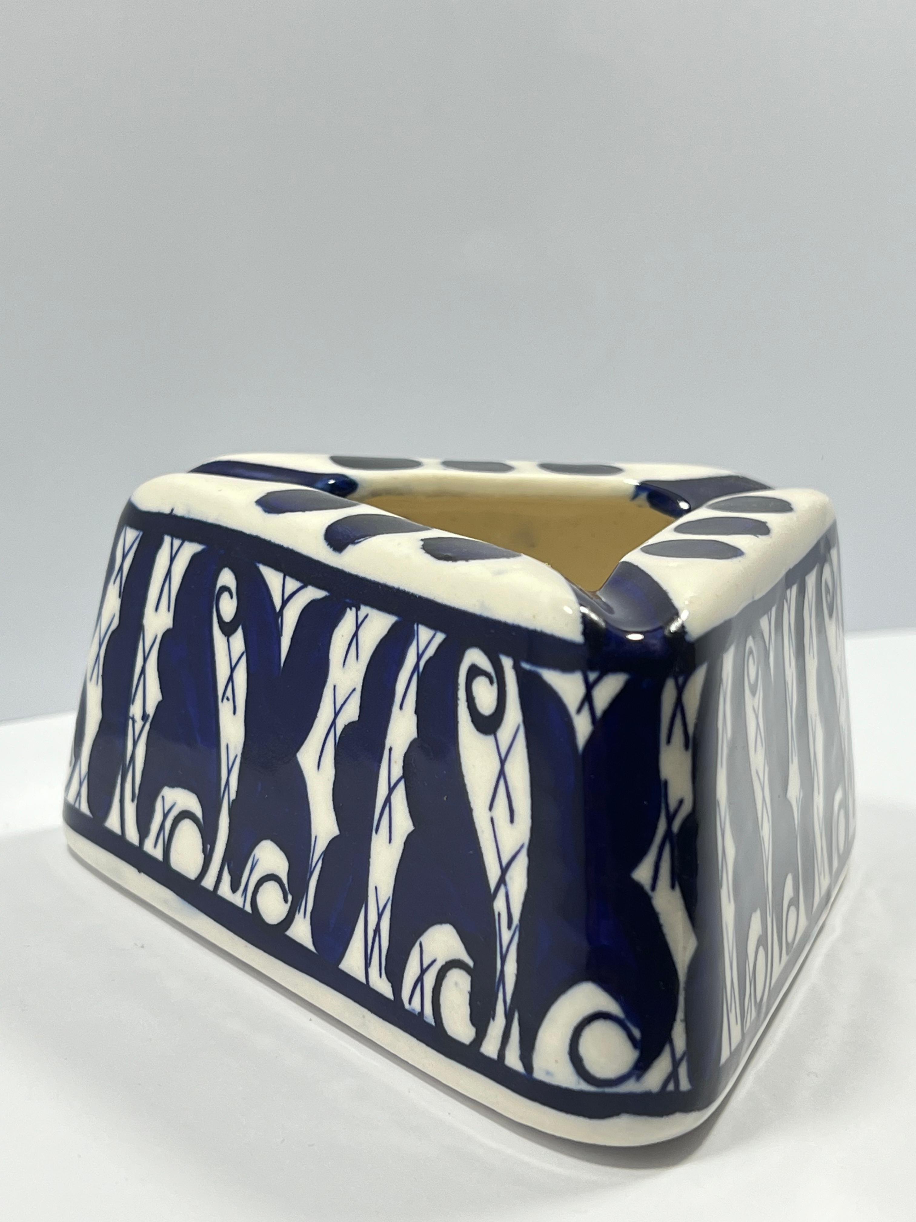 Triangle Ashtray (Blue Pottery)
