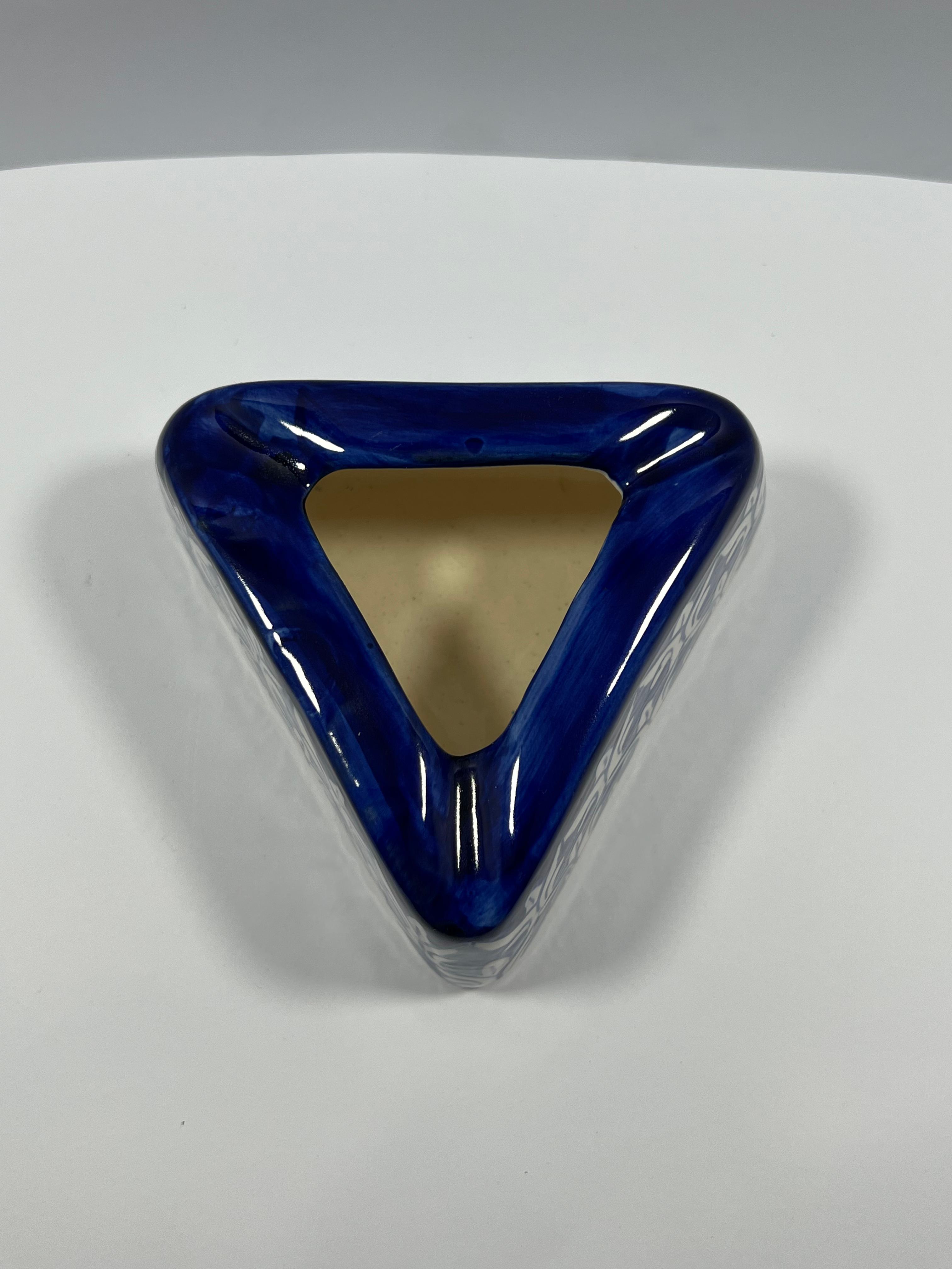 Triangle Ashtray (Blue Pottery)