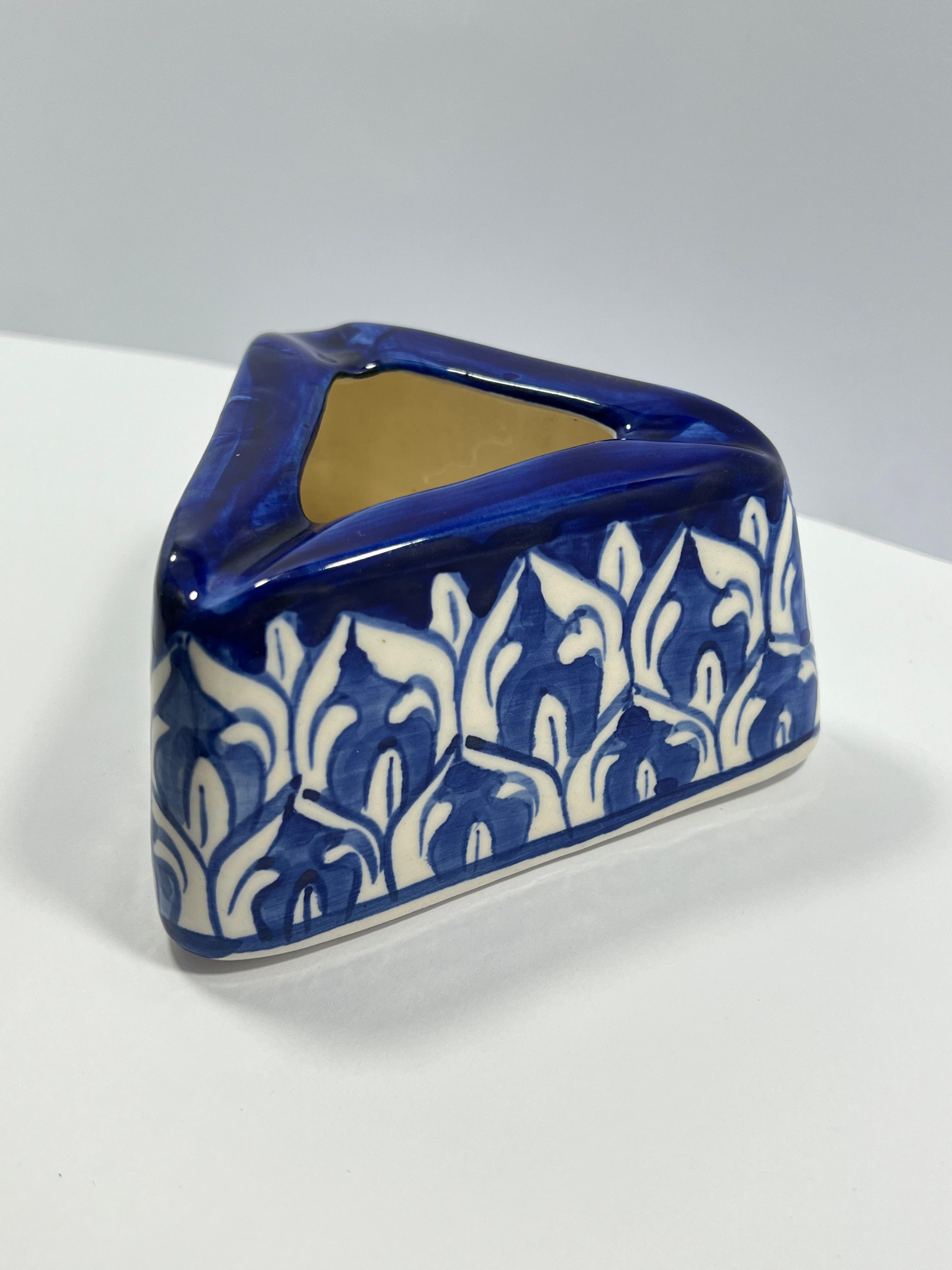 Triangle Ashtray (Blue Pottery)
