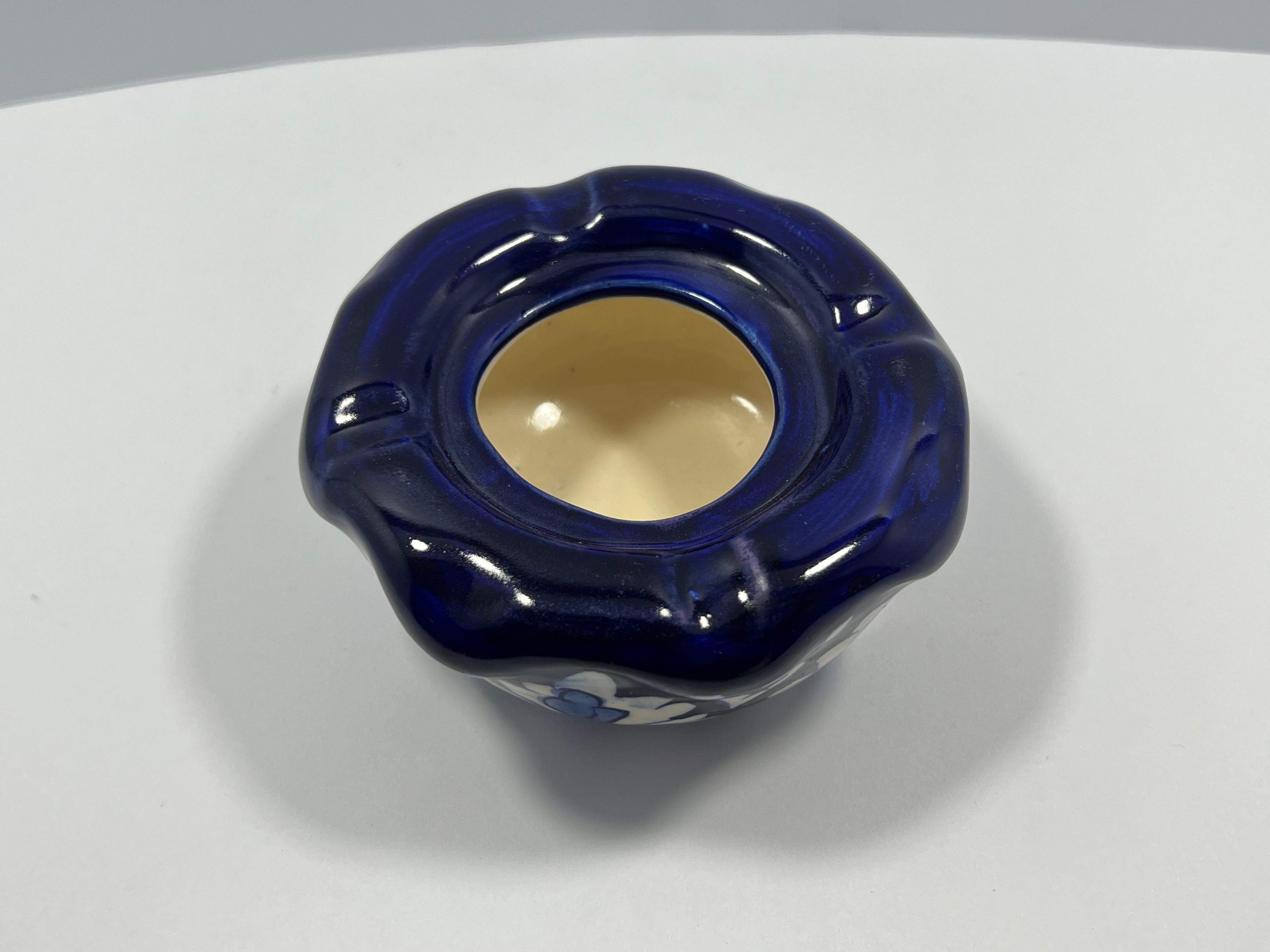 Blue Pottery Round Ashtray
