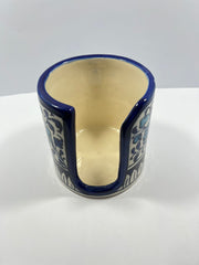 Blue Pottery Tissue Roll Holder