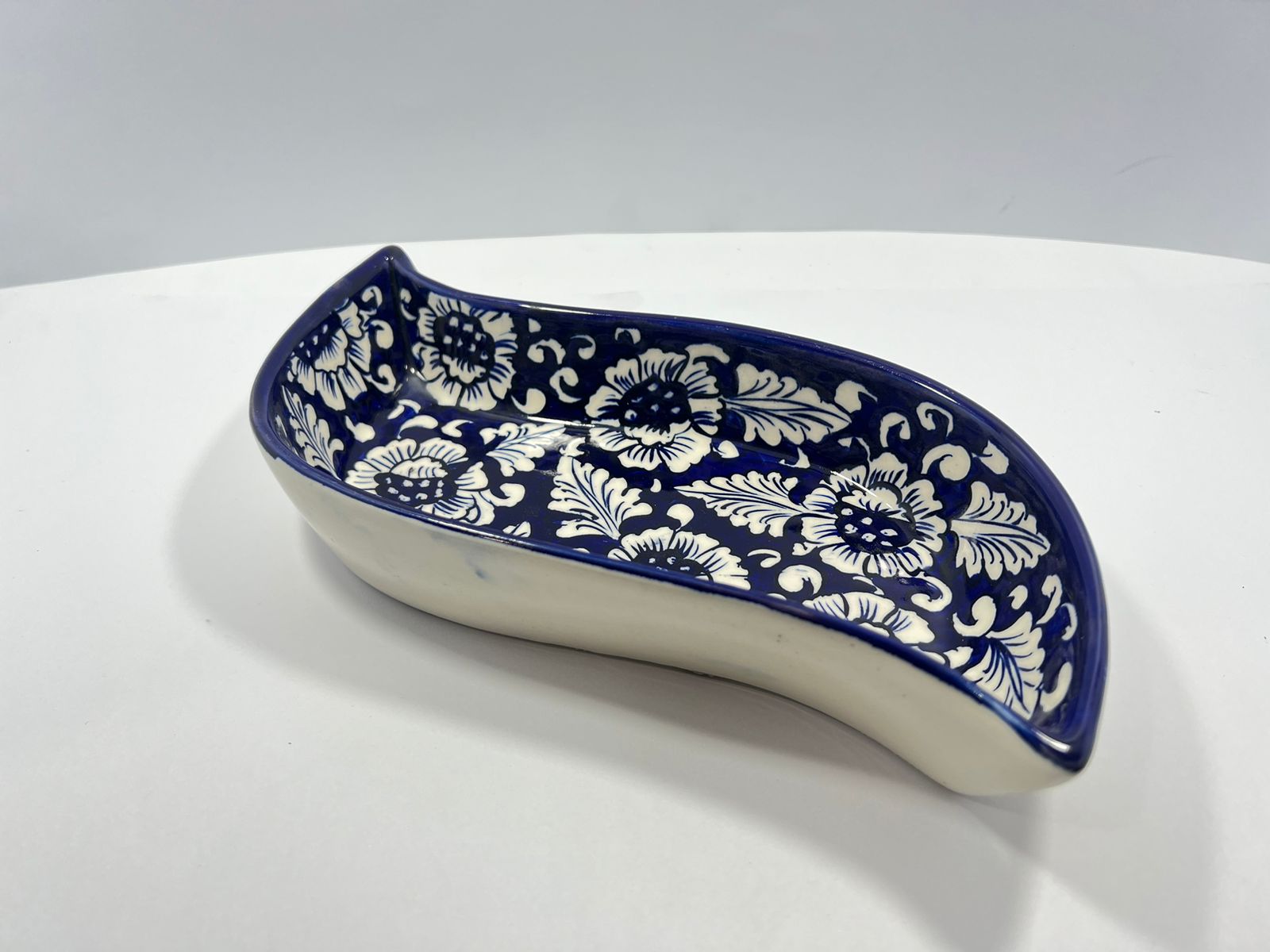Blue Pottery Curved Trays