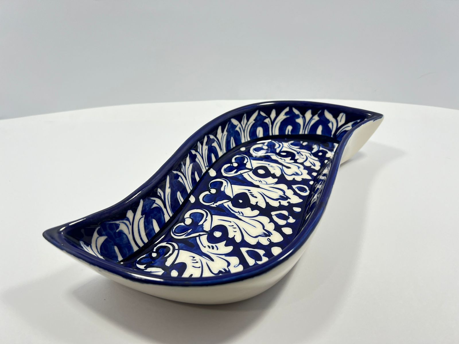 Blue Pottery Curved Trays