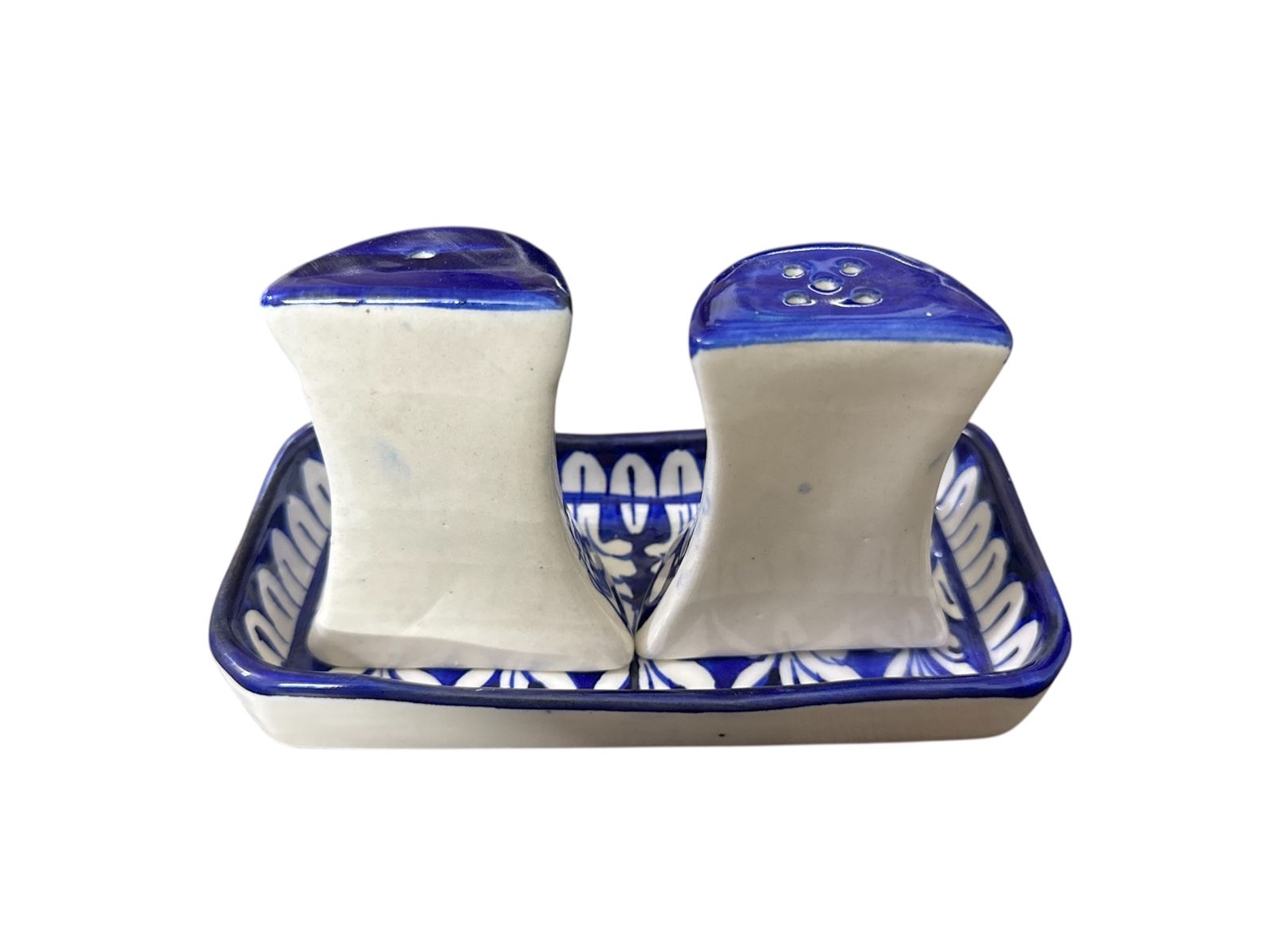 Blue Pottery Salt and Pepper Shaker Set