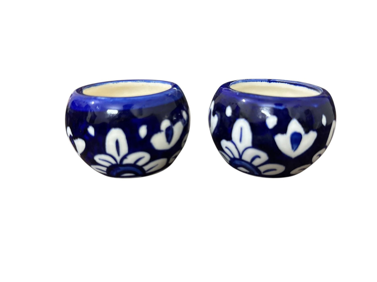 Blue Pottery Candle Pots