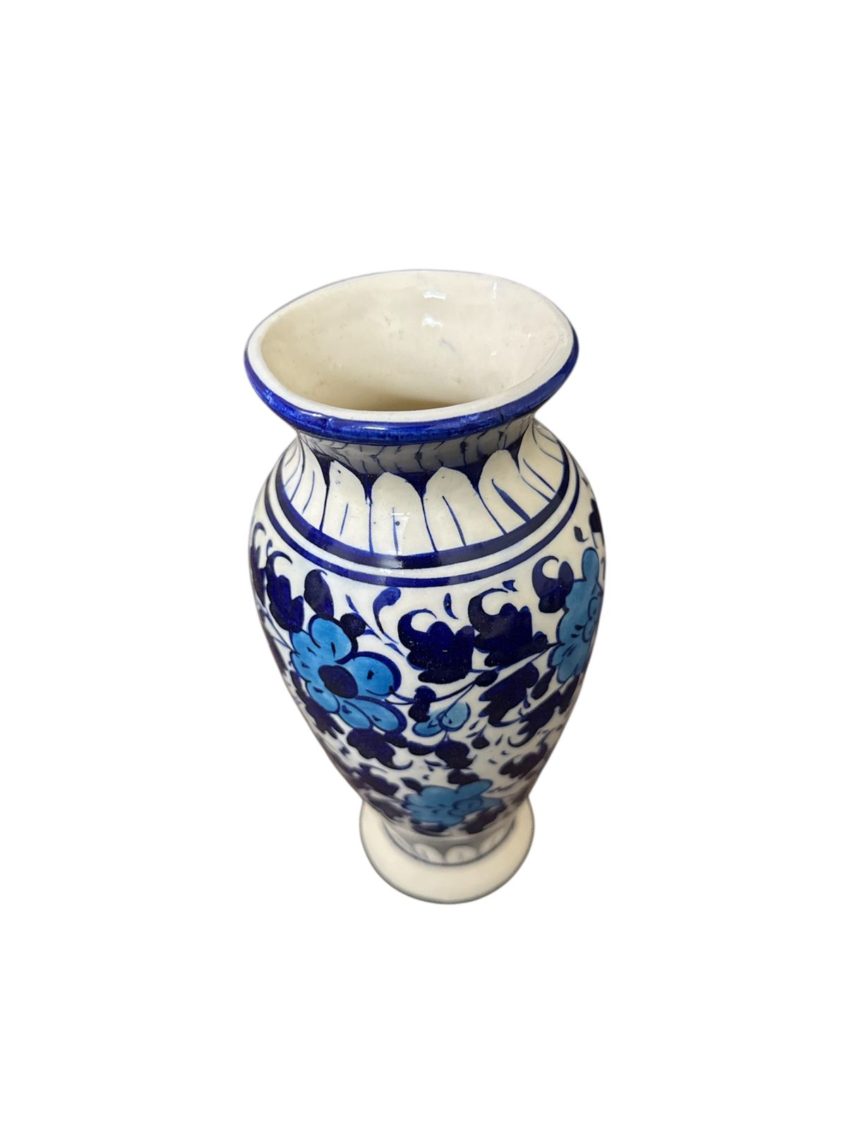 Handcrafted Blue Pottery Flower Vase