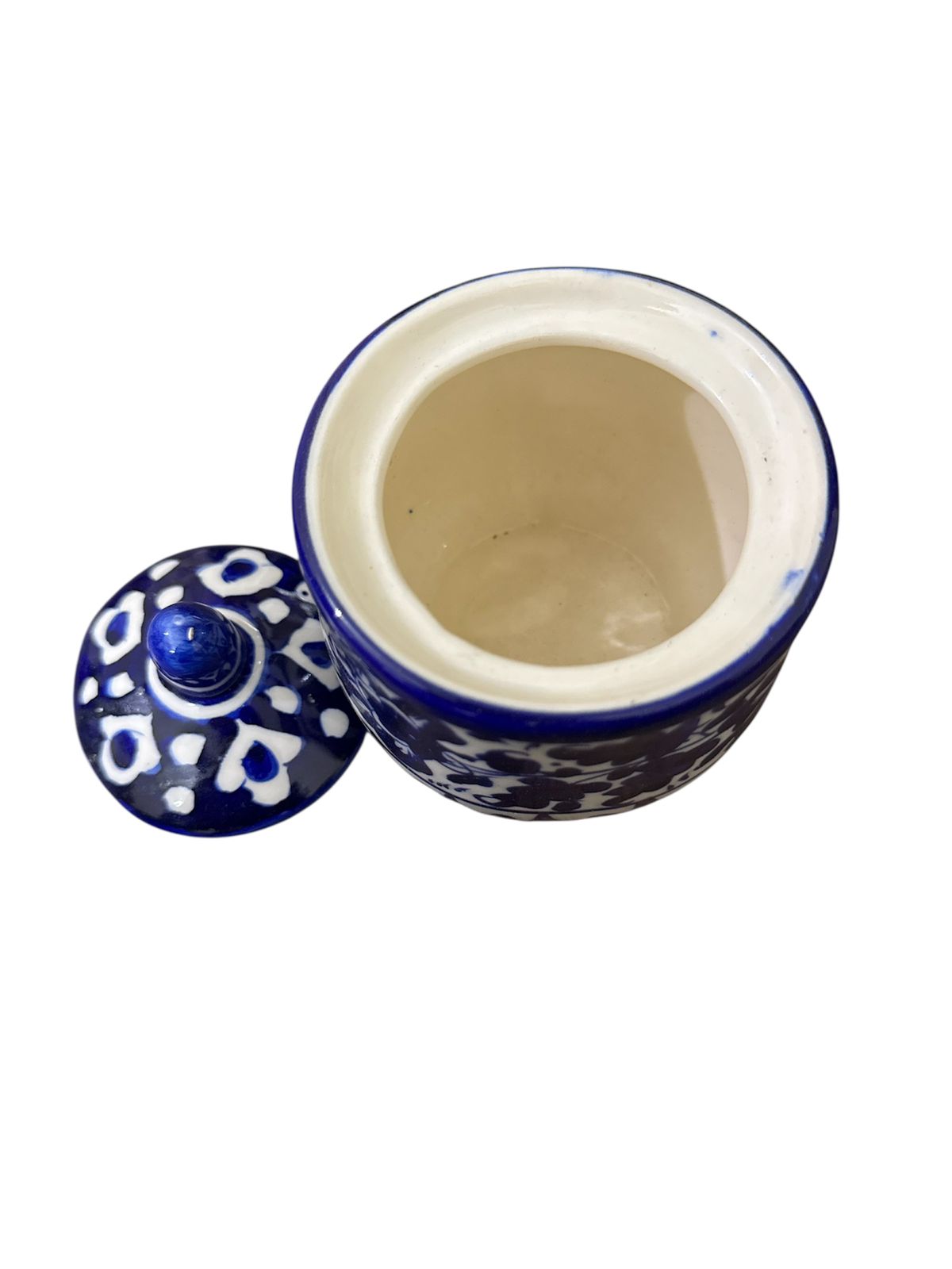 Blue Pottery Sugar Pot