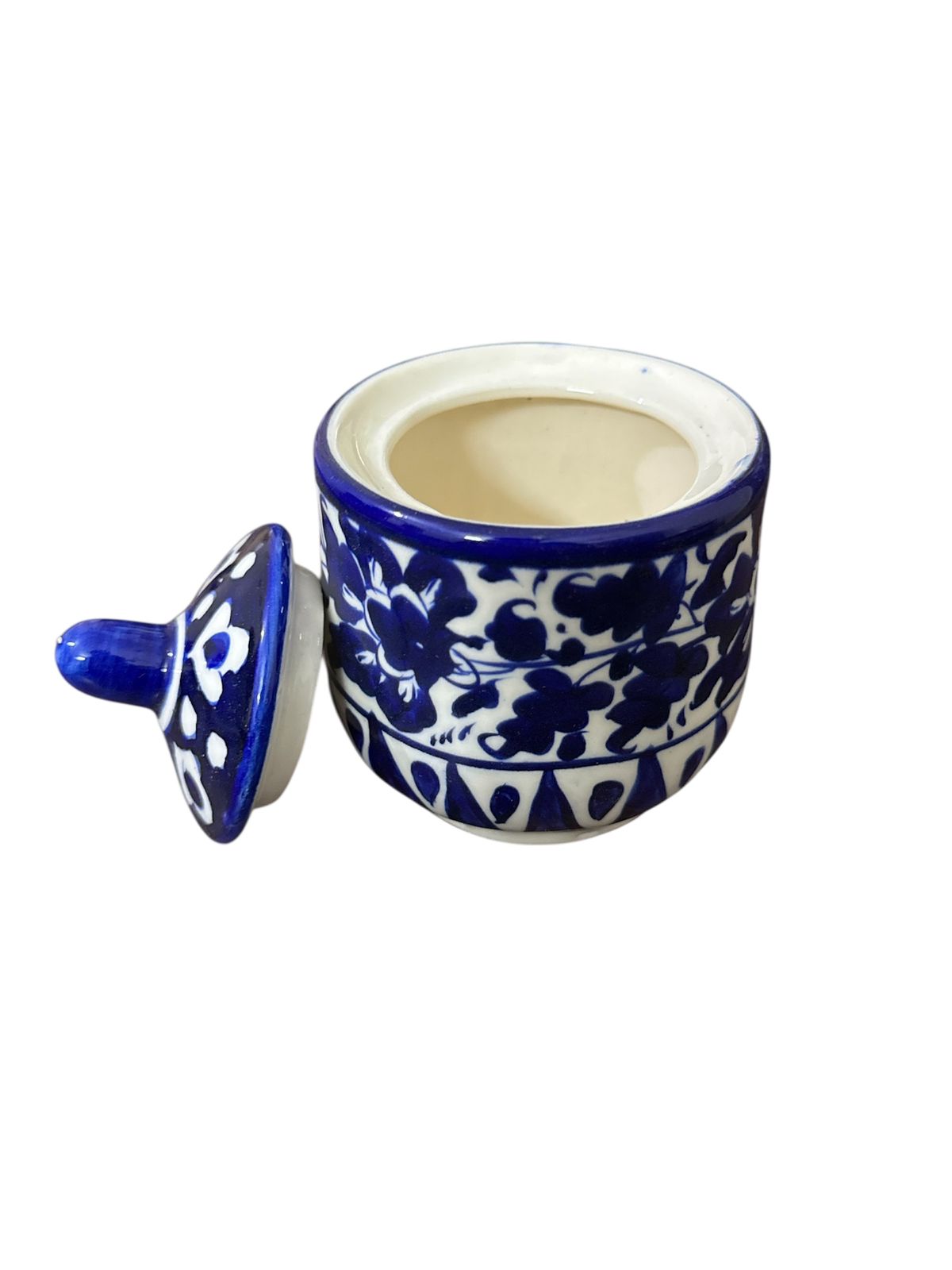 Blue Pottery Sugar Pot