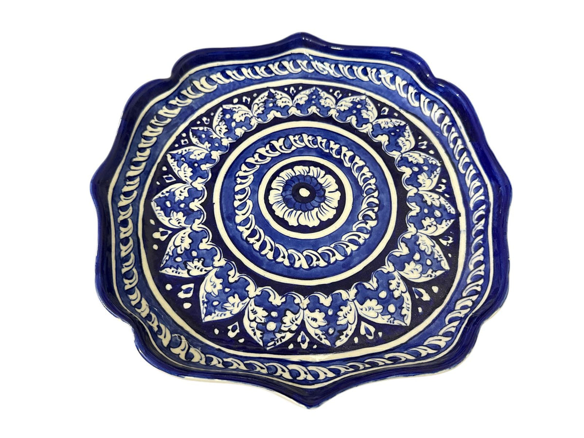 Handcrafted Blue Pottery Decorative Plate